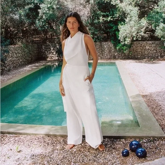 Zara jumpsuit white romper kaftan - Picture 3 of 13